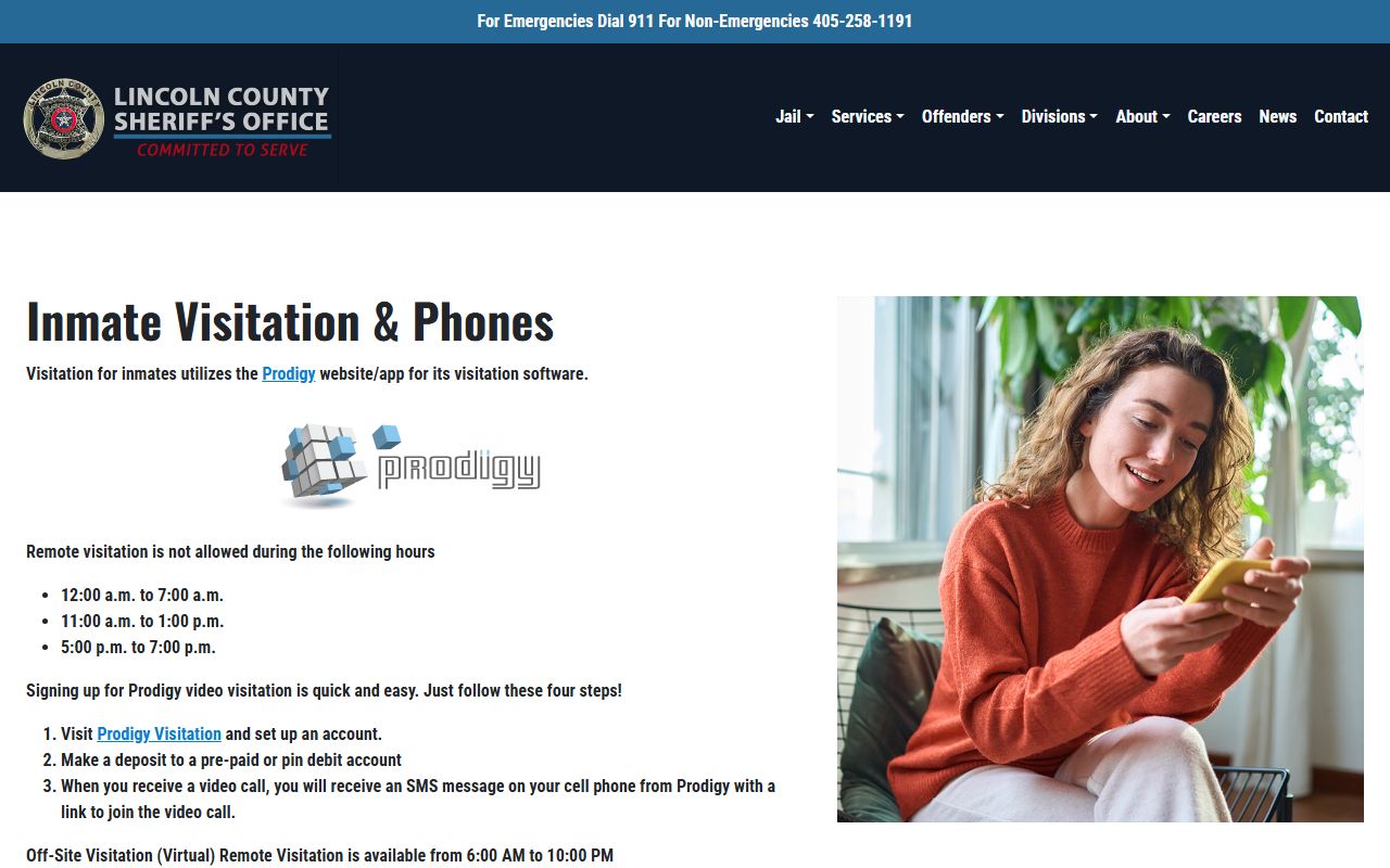 Lincoln County Sheriff's Office visitation and phone account instructions